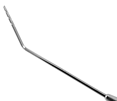 Hirschman Iris Lens Spatula, 10 Mm Angled Blade, Notched On Sides & Tip, 4 7/8" (12.4 Cm)